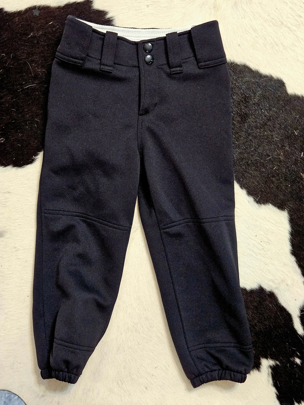 Mizuno Black Kids Girls (or Boys) Elastic Cuff Basebal Softball Pants XS
